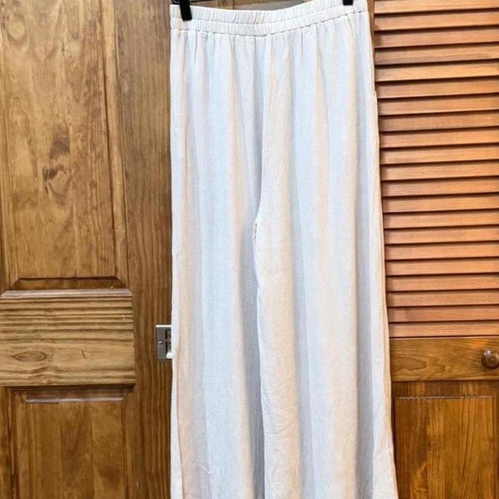 Zenana cream wide leg pants